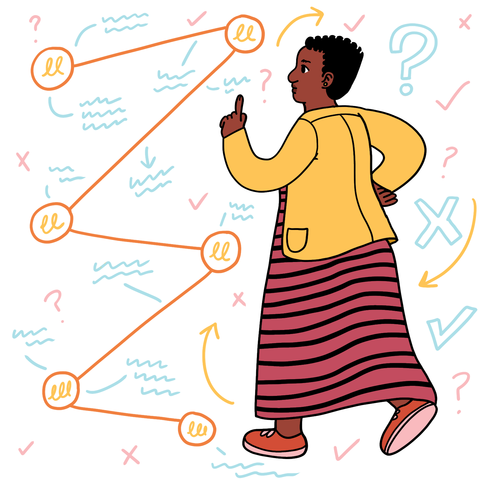 An image of a practitioner looking at notes to illustrate reflection